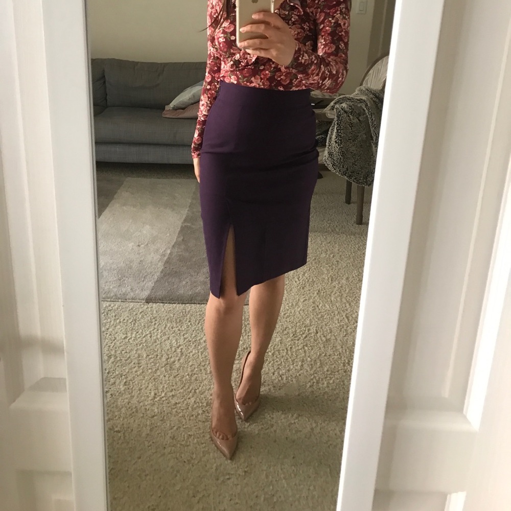 Plum pencil skirt
